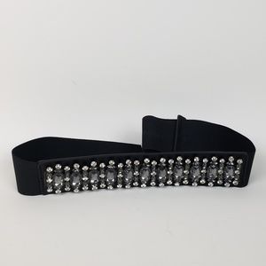 NWT Express Black Rhinestone Jewel Belt, size M/L